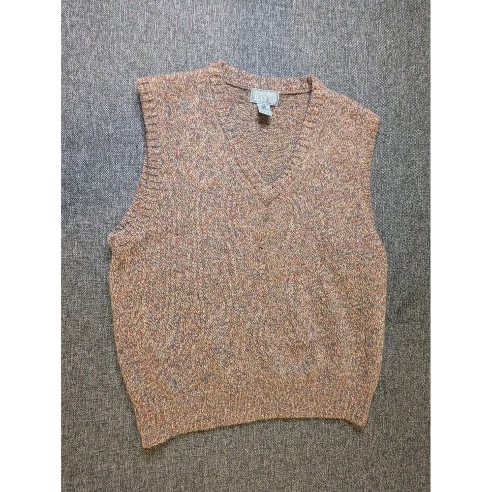 Vintage Christopher‎ Hayes 100% Pure Wool Vest V Neck Size Large Multicolor Hole